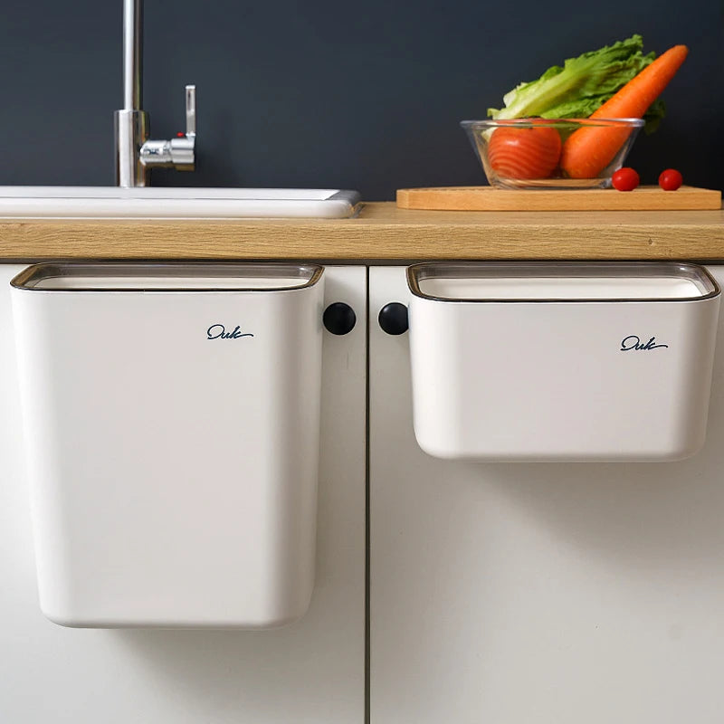 Multifunction Wall Mounted Waste Bin Kitchen Hanging Trash Can Wall Sticker Garbage Can Car Portable Storage Bucket Home Dustbin