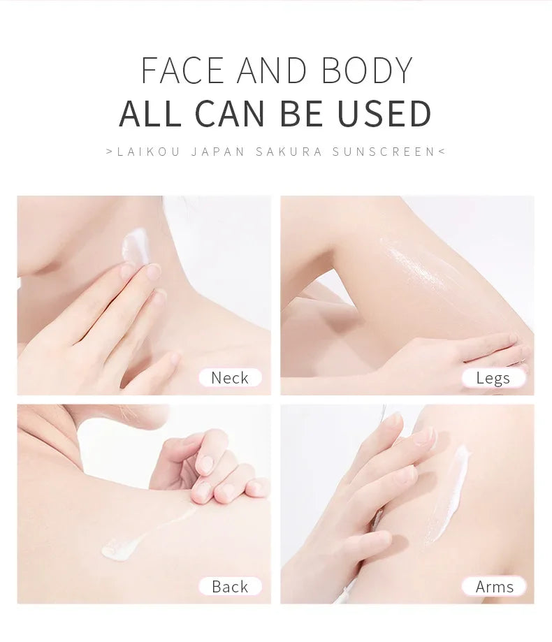 LAIKOU Sakura Sunscreen Spf50 Moisturizer Protector Facial Sun Block Isolation Lotionbloqueador solar faciales