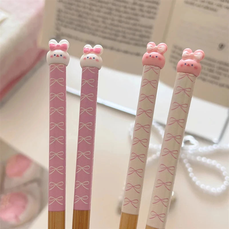 Kawaii Bunny Chinese Chopsticks Cute Wooden Korean Style Japanese Sushi Chopstick For Kids Adult Tableware Kitchen Accessories