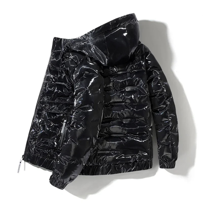 Thermal Coats Mens Thick Warm Glossy Shiny Jackets Brand Outwear Men's Clothing Winter Men's Hooded Parkas Windbreaker Fashion