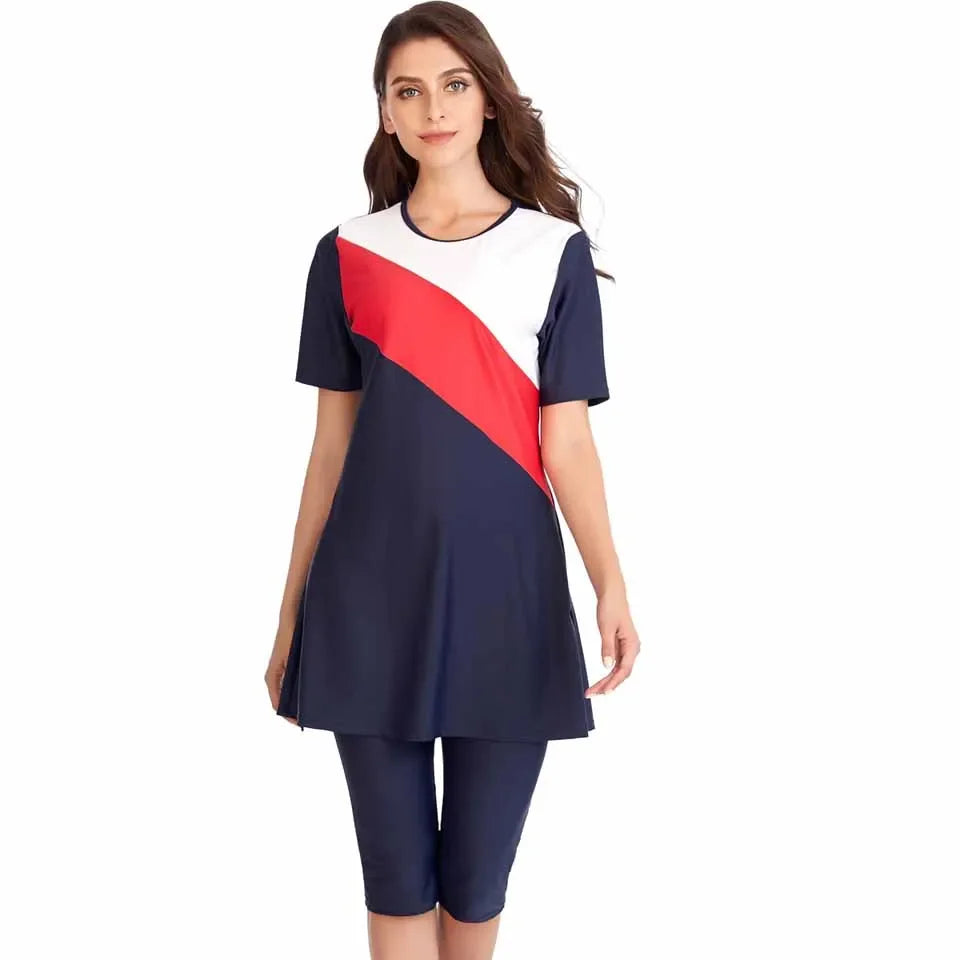 Burkini Muslim Swimwear 2025 Swimming Suit For Women Plain Modest Swimsuit Islamic Clothing Sets Fashion Long Dress Plus Size