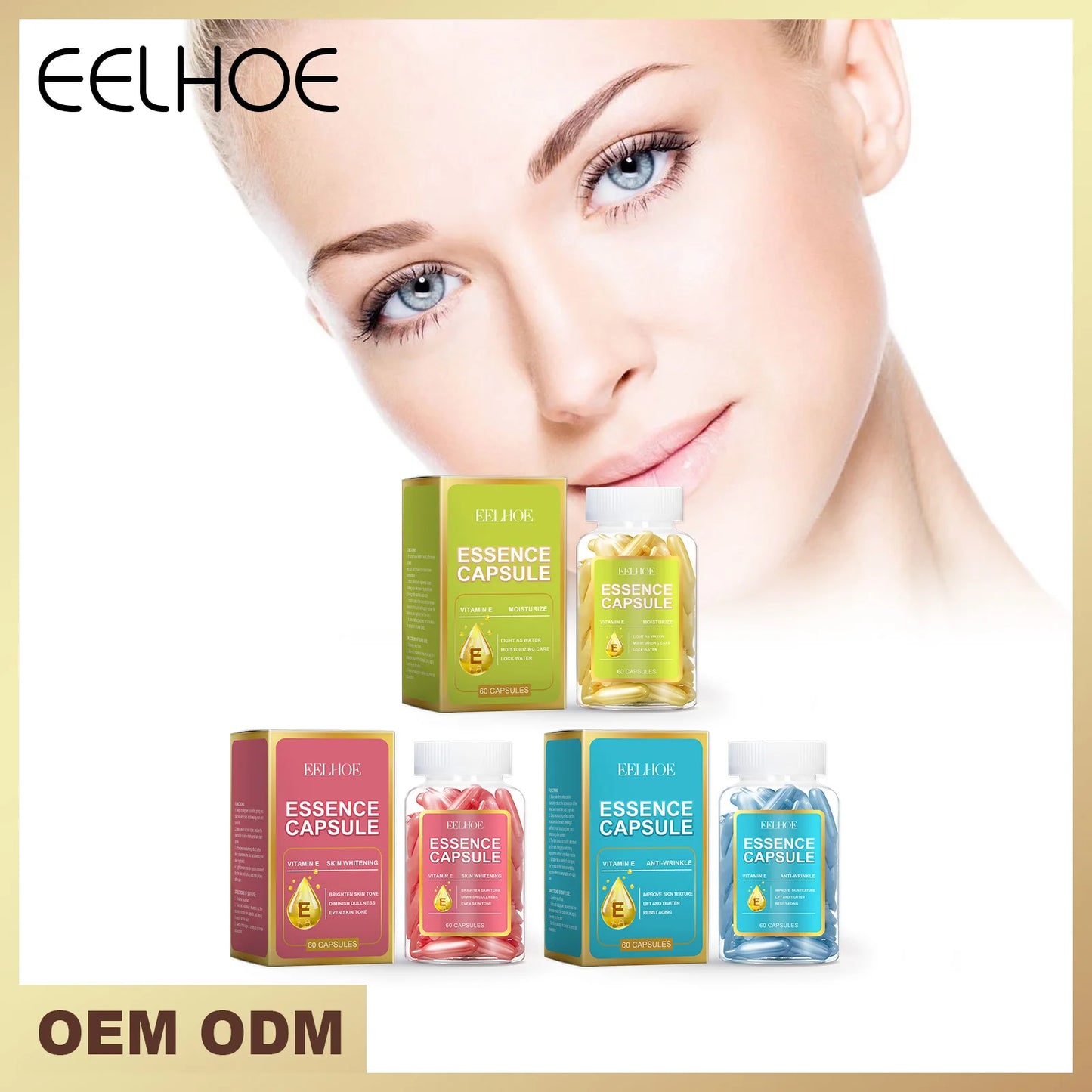 EELHOE Facial Capsule Essence Mild, Daily moisturizing, Facial Skin Care and Moisturizing Essence Capsule Winter Skincare 65g