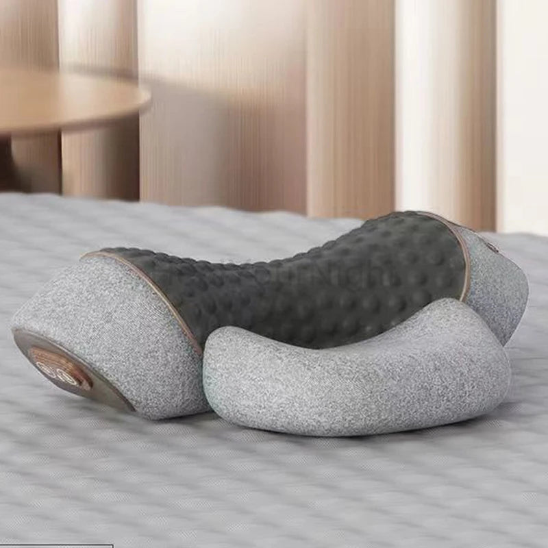 Electric Neck Massage Pillow Heating Vibration Neck Massager Back Cervical Traction Relax Sleeping Memory Foam Spine Support