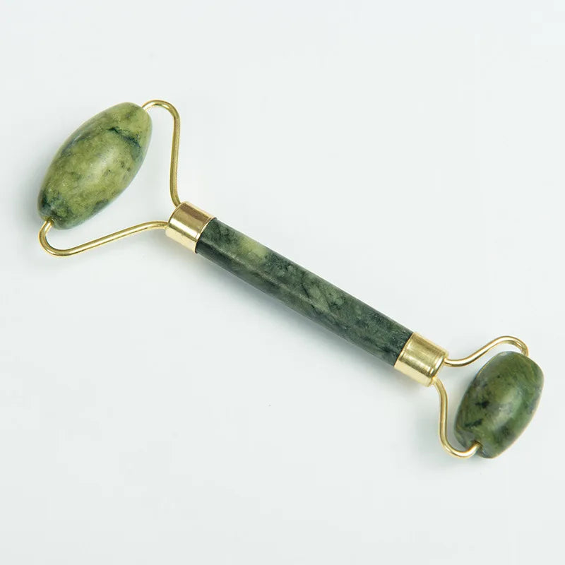 Natural Jade Facial Massager Face-lift Roller Wheel Single Head Jade Roller Facial GuaSha Acupuncture Massage