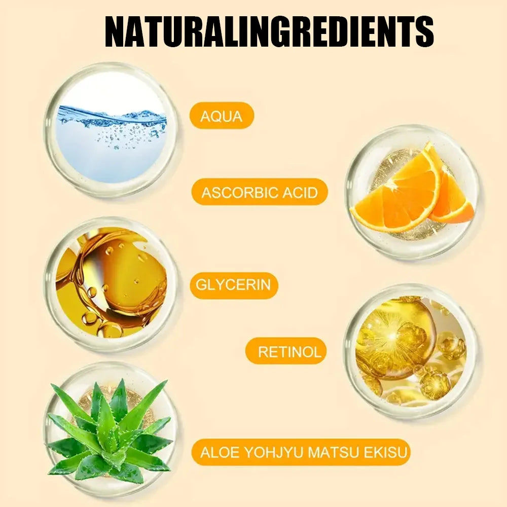 YOUNGCOME Facial essence Anti-aging Essence containing vitamin C,hyaluronic acid and retinol, Improves elasticity, Heals dryskin