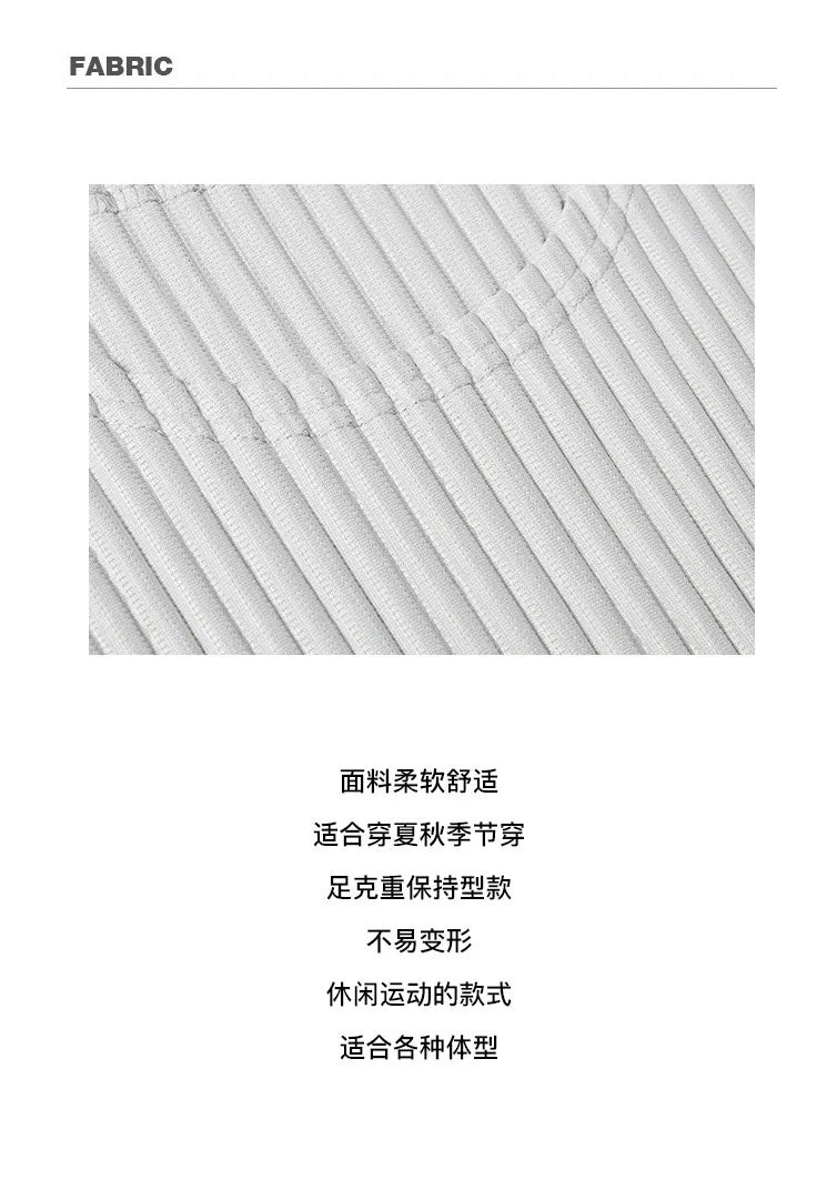Pleats Original Pleated T-shirt 2024 Spring And Summer New Long-sleeved Round Neck Men's Tops Round Neck T-shirt Casual Clothing