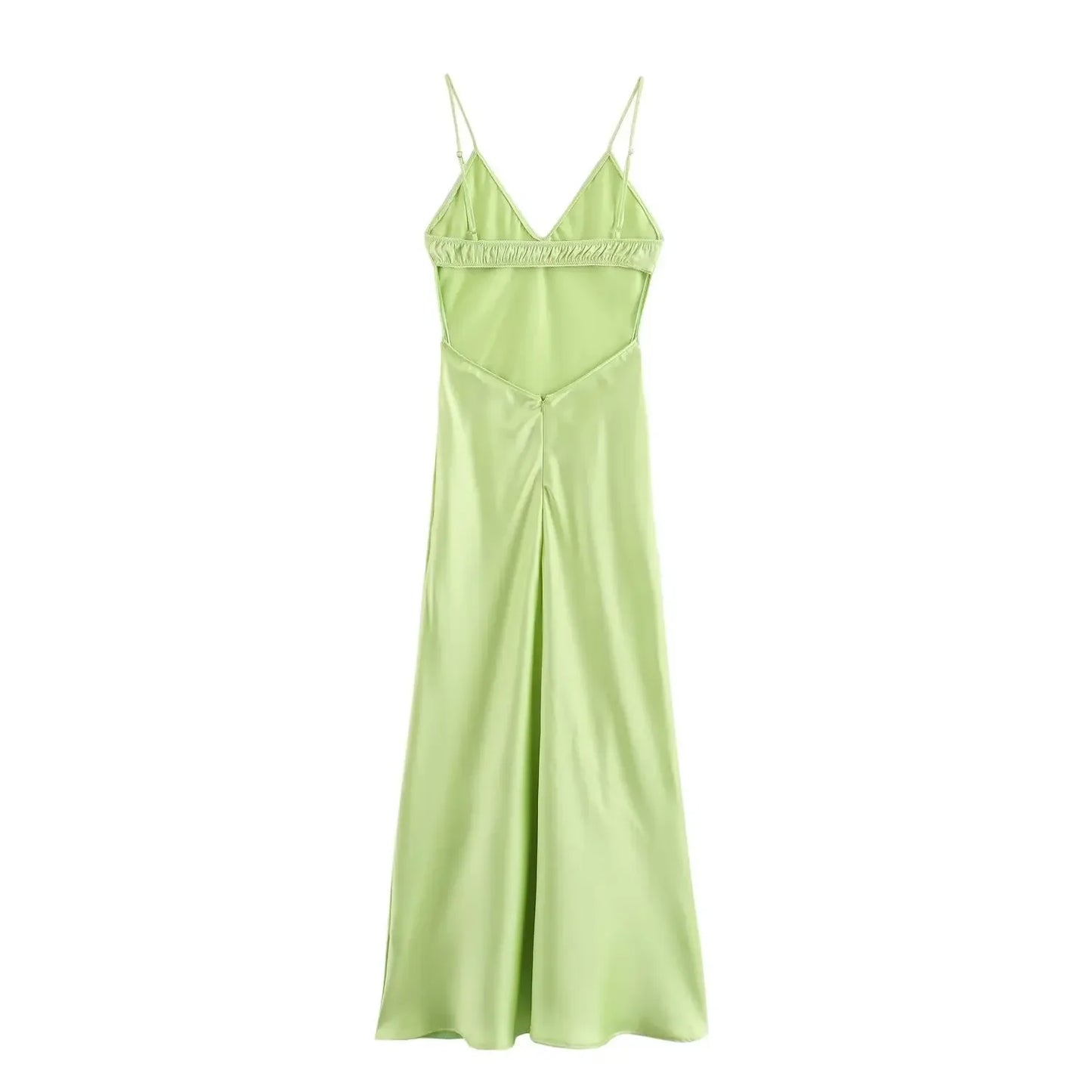 Women Fashion Summer New Sleeveless Underwear Style Backless V-Neck Sling Long Dress Chic Female French Elegance Evening