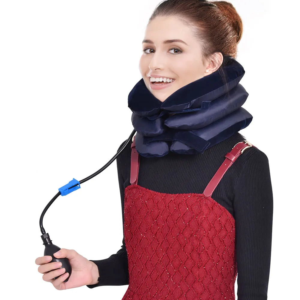 Dropshipping Inflatable Cervical Retractor Neck Massager Air Cervical Traction Neck Stretching Brace Soft Neck Cervical