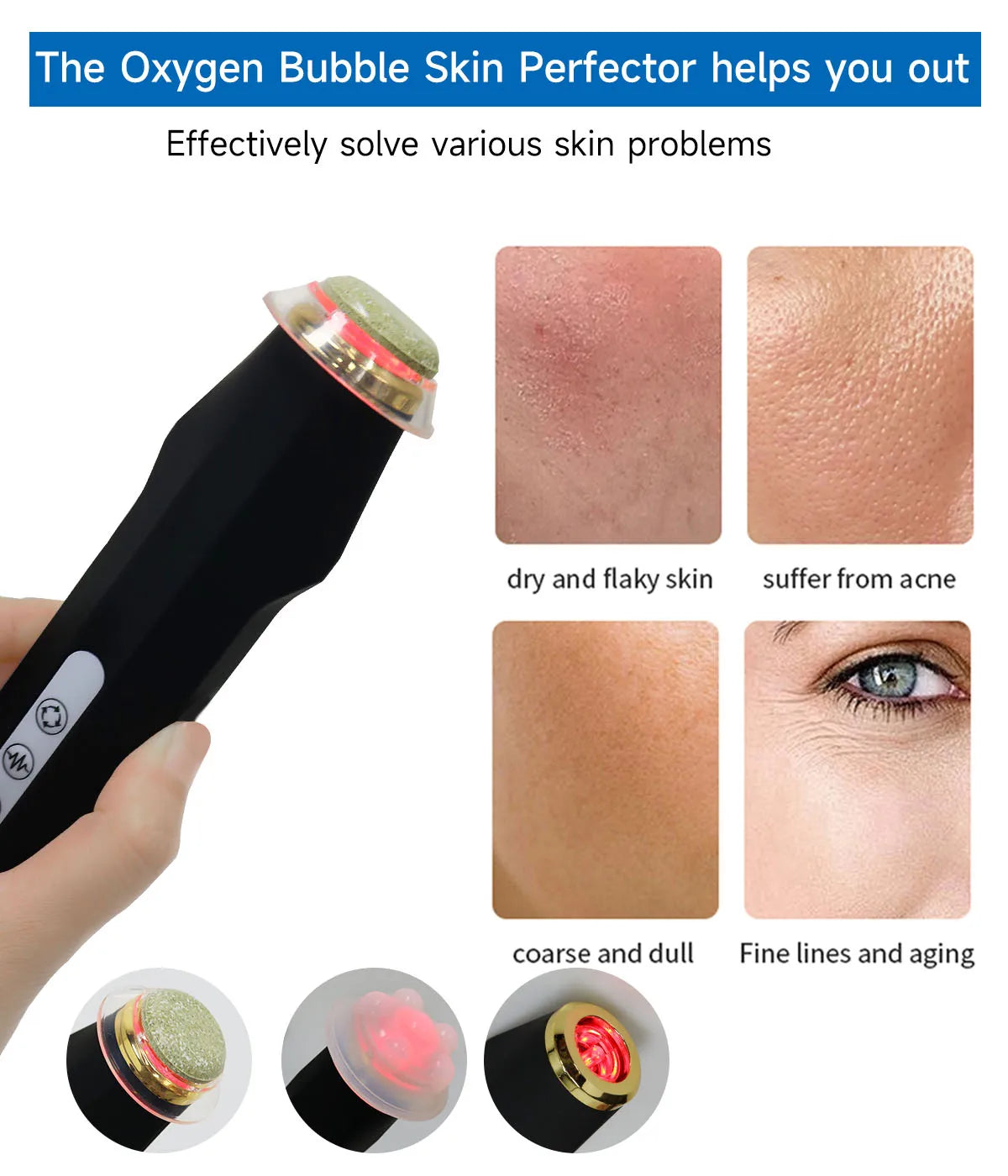 NEWGAGA Portable CO2 Oxygen Bubble Pen Rechargeable Facial Cleaning Machine Serum Input Pen Anti-aging Skin Care Beauty Device