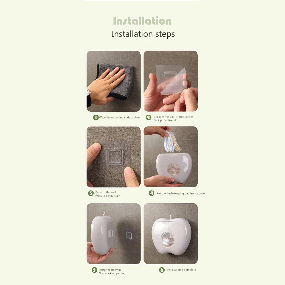 Wall Mounted Fresh Keeping Bag Storage Box Kitchen Disposable Food Cover Storage Container Fresh Cover Dispenser Box