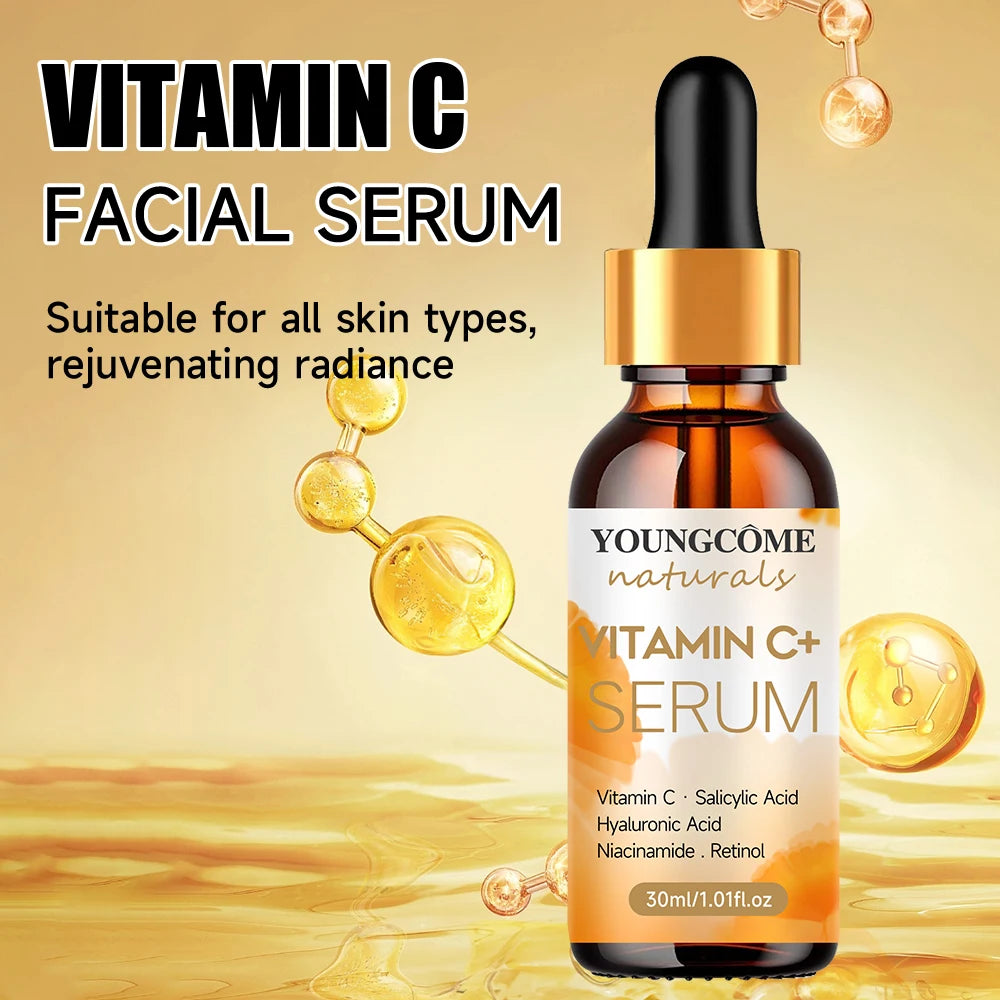 YOUNGCOME Facial essence Anti-aging Essence containing vitamin C,hyaluronic acid and retinol, Improves elasticity, Heals dryskin