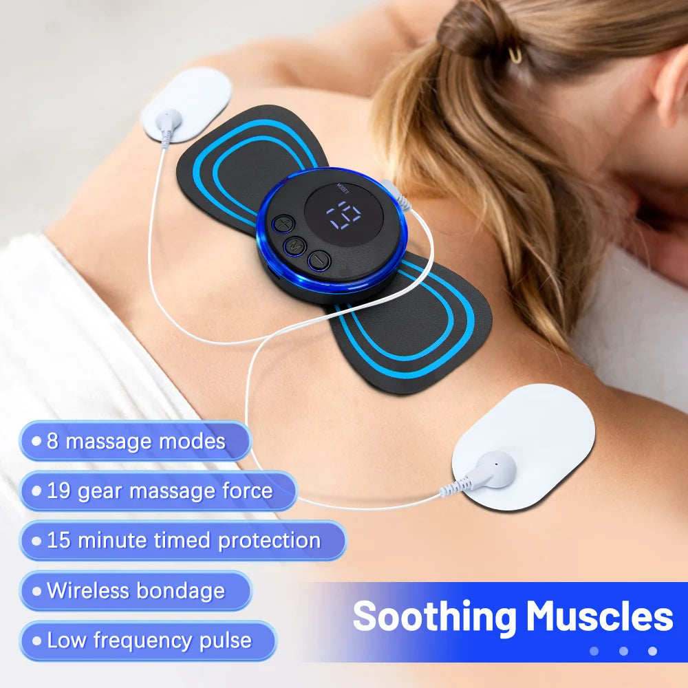 Neck Massager EMS Muscle Stimulator Electric Cervical Massage Patch Low Frequency Pulse Massage Pads Pain Relief Relaxation Tool