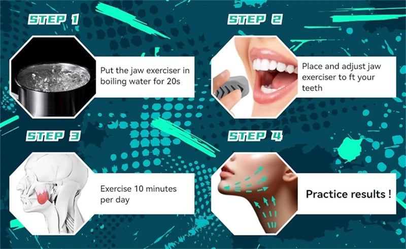 6pcs Silicone Jaw Trainer With A Box Line Exerciser Chew Ball Fitness Facial Toner Face Neck Muscle Trainer Chin Cheek Exercise