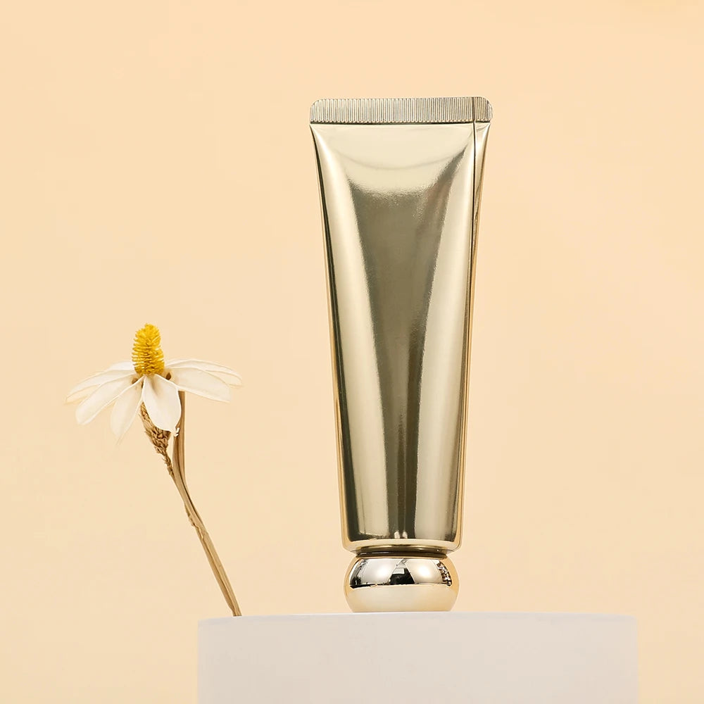 3pcs Gold 50ml Empty Refillable Plastic Soft Tubes Squeezable Bottle Packing Cosmetic For Facial Cleaner Lotion Hand Cream