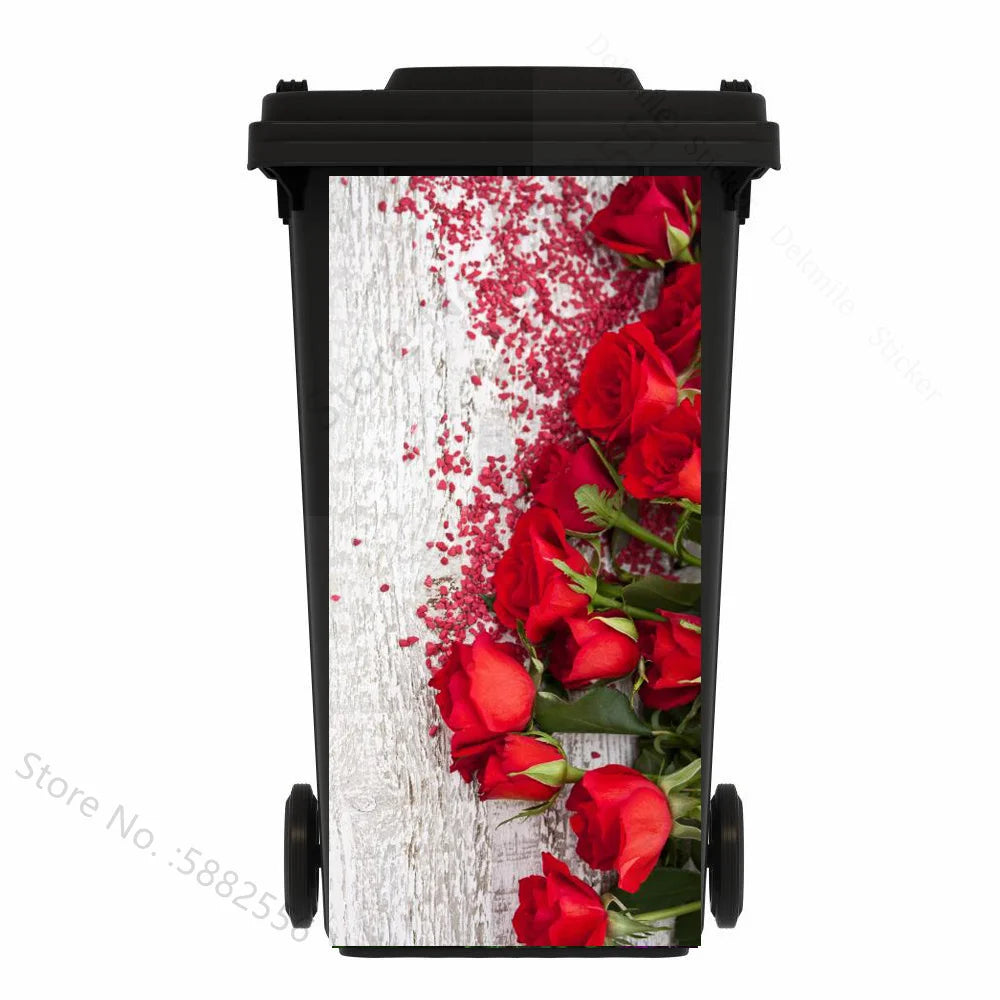 Custom Size Self-adhesive PVC Trash Can Sticker Waterproof Wallpaper Garbage Bin Renovation Cover Decal Mural For Kitchen Decor