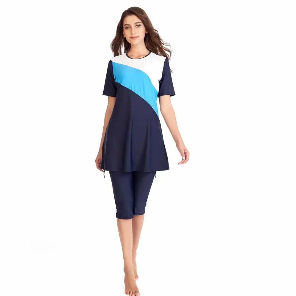 Burkini Muslim Swimwear 2025 Swimming Suit For Women Plain Modest Swimsuit Islamic Clothing Sets Fashion Long Dress Plus Size