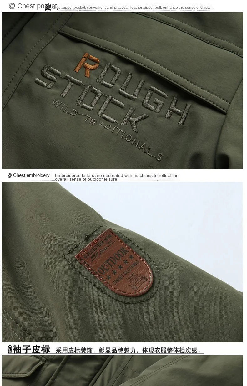 winter Parka Men's Multi-pocket Thickened Fleece-lined Cold-proof Padded Jacket Outdoor Camping Removable Cap Warm Men's Coat
