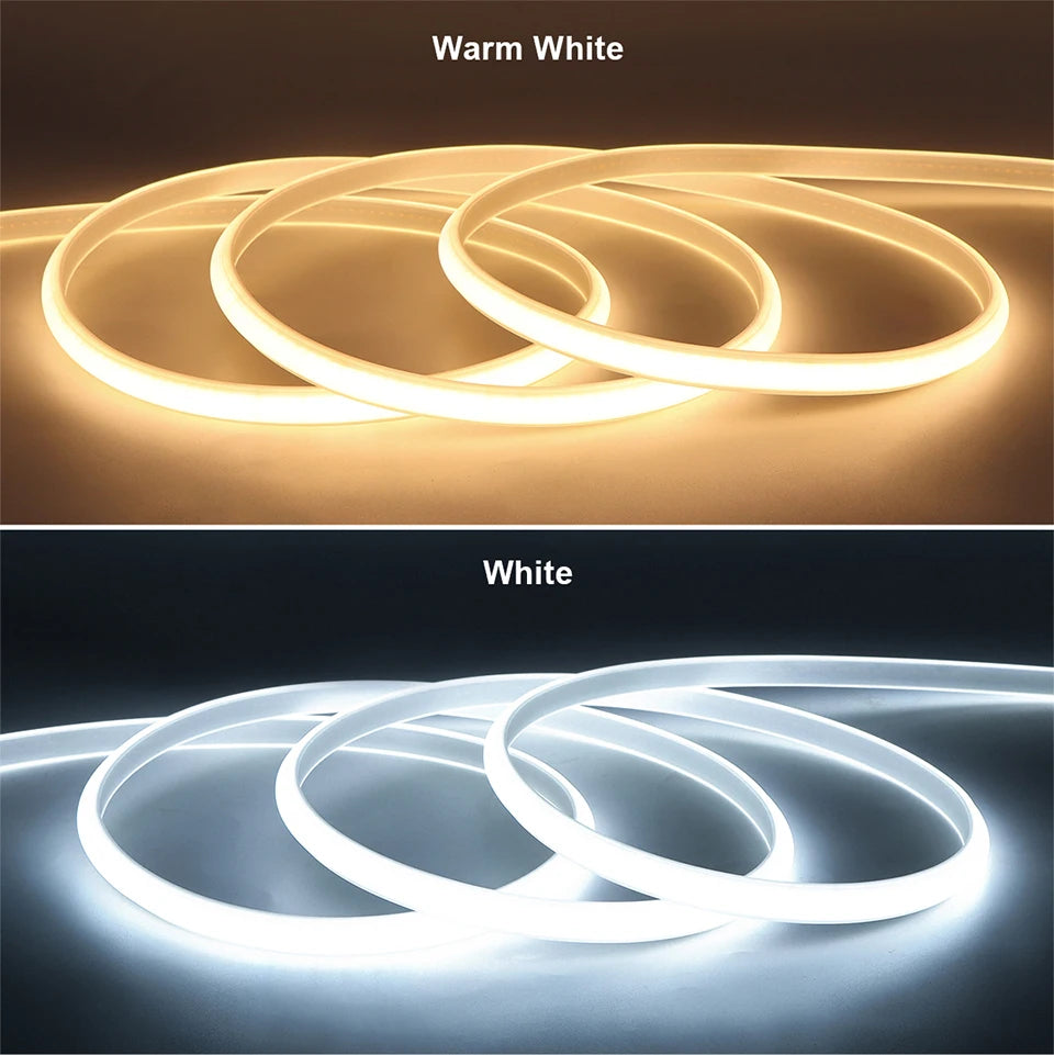 1-20m 110V 220V COB LED Strip Lights 288LEDs/m Flexible Outdoor Garden Lamp CRI RA90 Waterproof LED Tape Kitchen Cabinet Decor