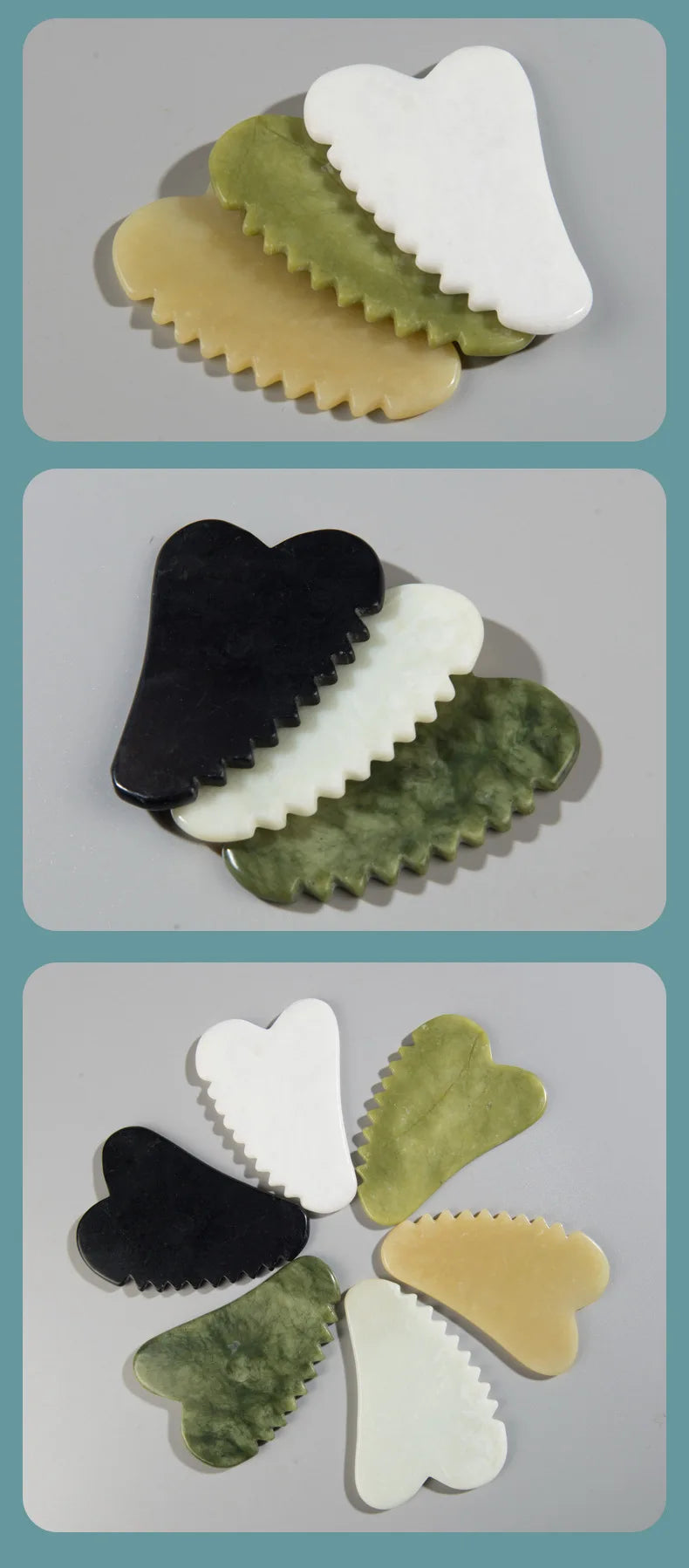 Natural Stone Jade Gouache Scraper Rose Quartz Facial Gua Sha Tools Neck Massager for Face Lifting Wrinkle Remover Beauty Health