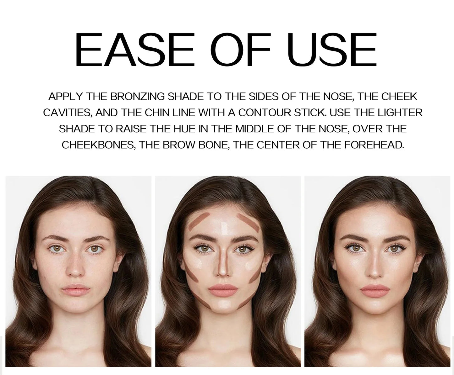 Double-head Face Bronzer Contour Stick Cream Makeup Light Dark Shadow Lasting Concealer Facial Brighten Contouring With Brush