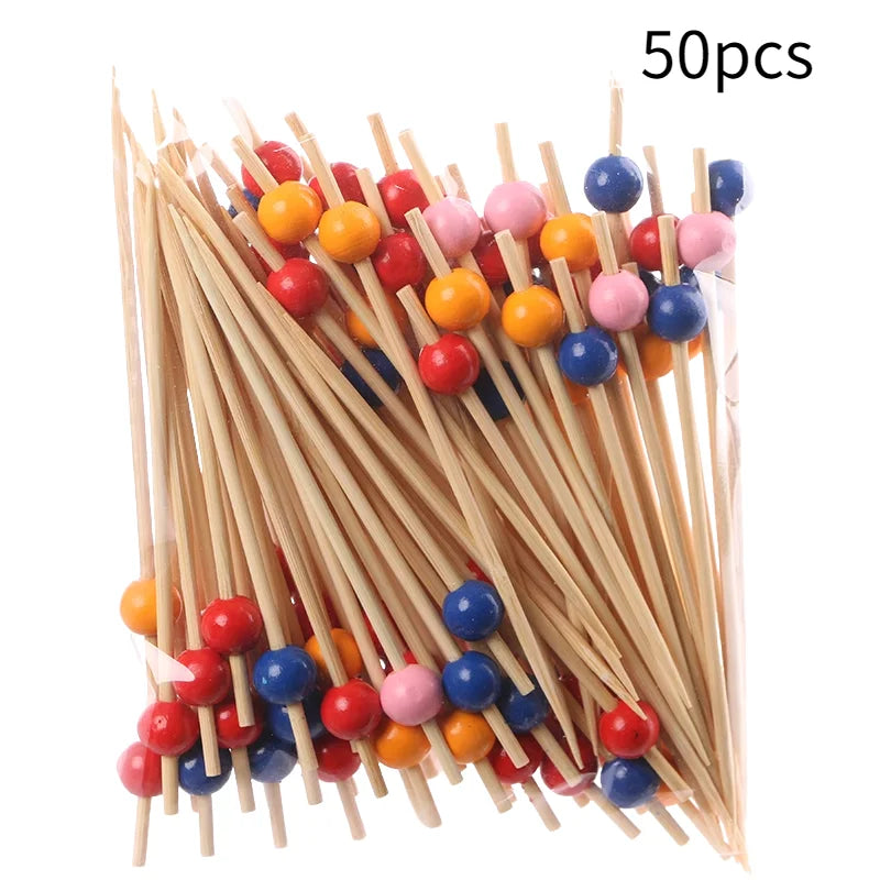 50PCS/pack Disposable Bamboo Sticks Party Decoration Kitchen Gadgets Convenient Easy To Use Health Household Products 12cm