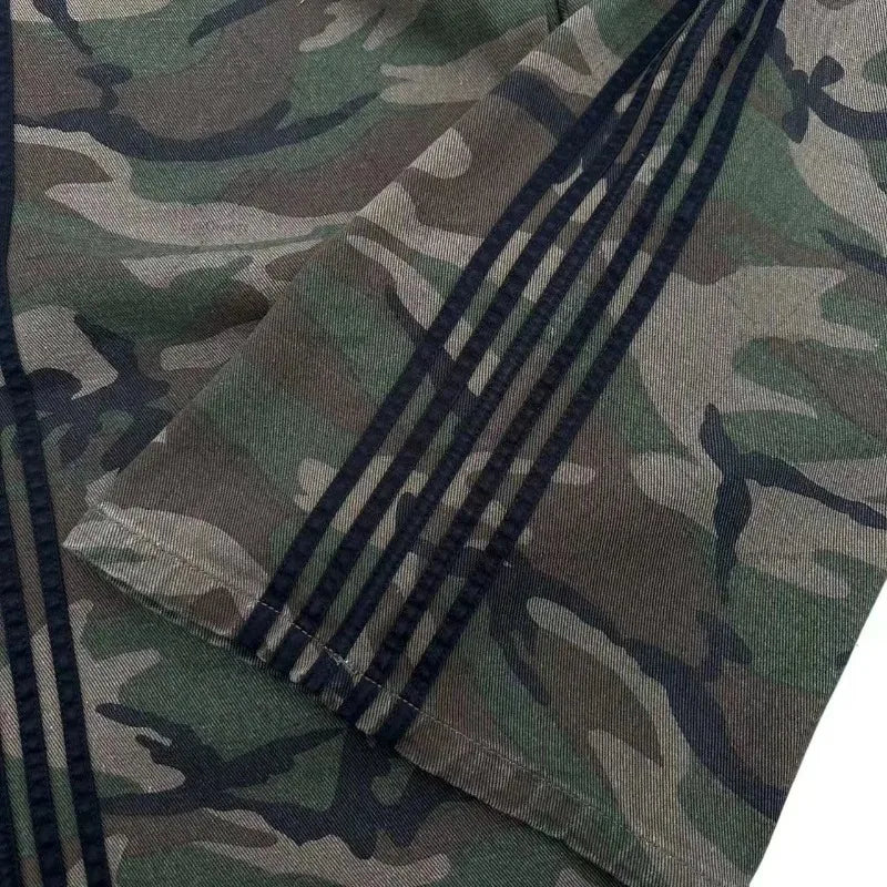 Y2K Harajuku Trendy Camouflage Fashionable Versatile Jeans Men American Street Hip-hop Casual Loose Straight Wideleg Pants Women