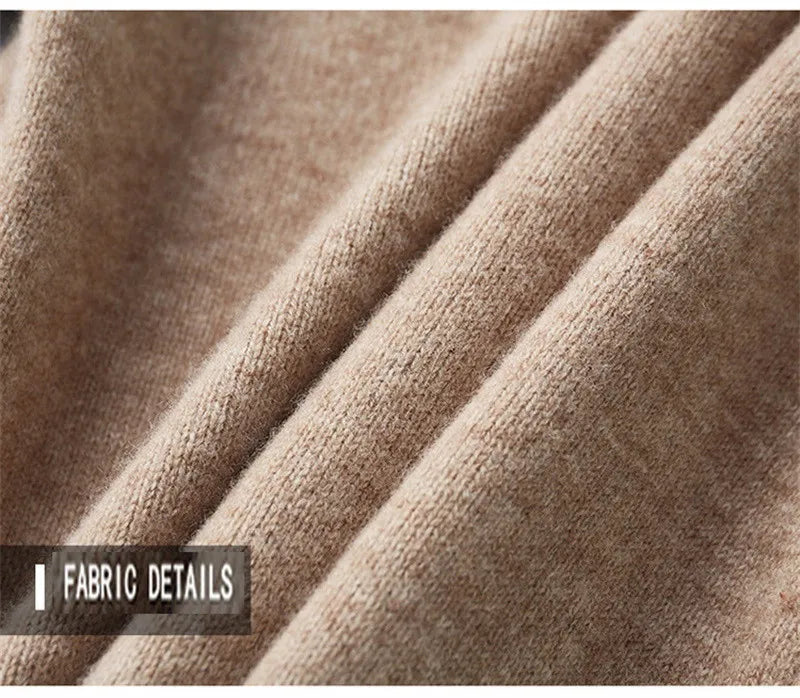 100% Soft Cashmere Men's Clothing Sweater Half-High Zipper Pullover Autumn Winter Warm Basic Knitted Jumper Pull Homme