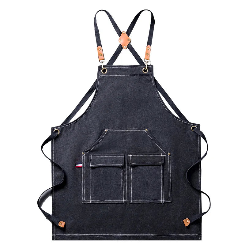 Thickened Canvas Apron Wholesale Cross-border Kitchen Garden Tools Apron Gardening Outdoor Storage Work Apron