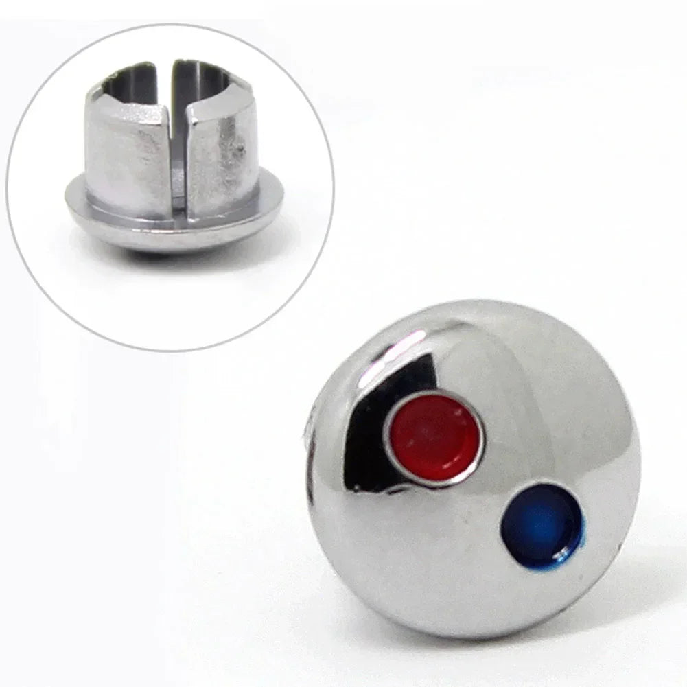 10PCS Faucet Handle Hot And Cold Water Sign Red And Blue Label Decoration Cover Kitchen Bathroom Mixer Tap Indicate Accessories