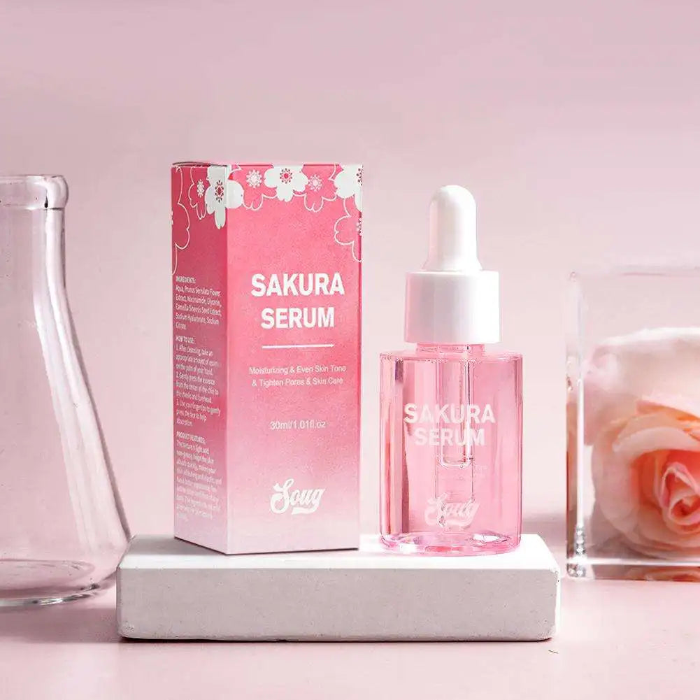 Niacinamide Sakura Serum Face Essence Deep Cleansing Moisturizing Dry Skin Shrink Pores Beauty Facial Skin Care Products 2/1pcs