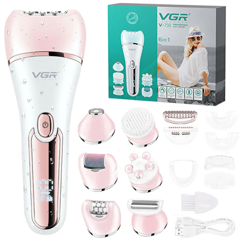 Original VGR Electric Women Epilator Female Shaver Leg Body Hair Removal Lip Chin Depilatory Lady Bikini Trimmer Facial Hair Re