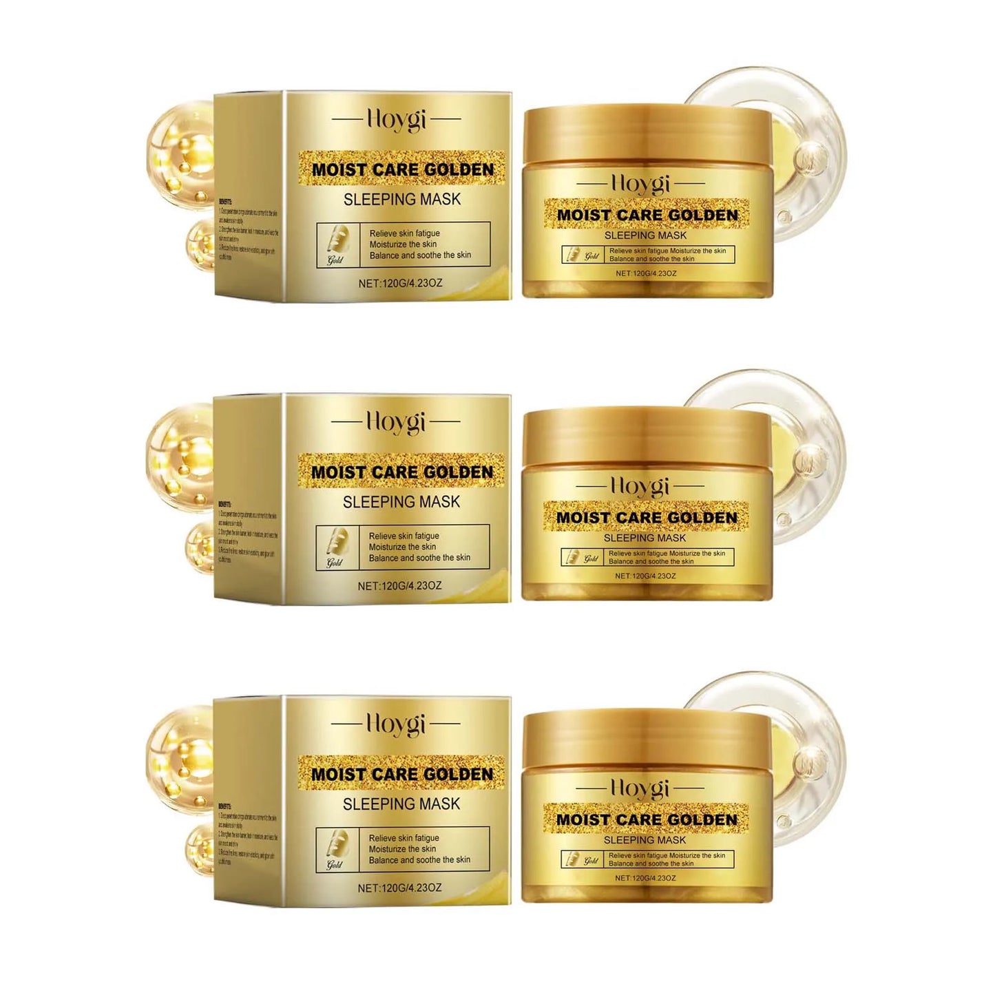 Gold Sleeping Masks Moisturizing Shrinkage Pore Lift Firm Fade Fine Lines Niacinamide Brightening Facial Skin Facial Masks