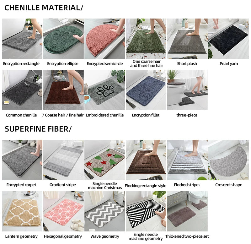 Striped Bath Mat,absorbent Quick-drying Kitchen Carpet,anti-skid Ultra-soft into the Carpet,ideal Bathroom Products for Bedroom.
