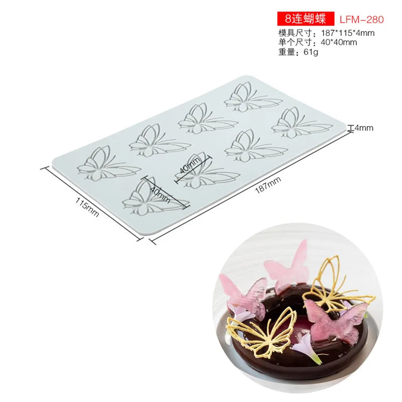 Various Leaf Butterfly flower Silicone Cake Lace Mold Snowflakes deer Shape Fondant Mold Cake Decorating Tool kitchen bakeware