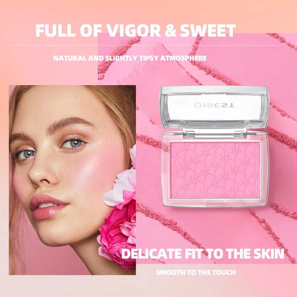 QIBEST Natural Cream Blush Palette Makeup Long-Lasting High Pigment Face Blusher Powder Facial Cheek Tint Rouge Women Cosmetics