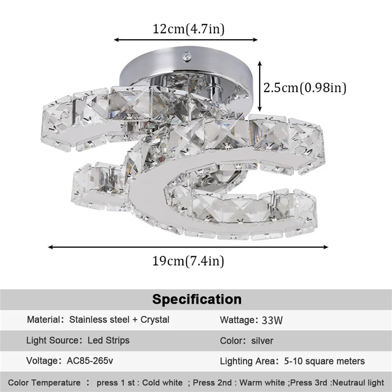 Modern K9 Crystal Chandelier Led For Dining Room Stainless Steel Ceiling Lamp Light Fixture Kitchen Lustres Luminaire Pendant