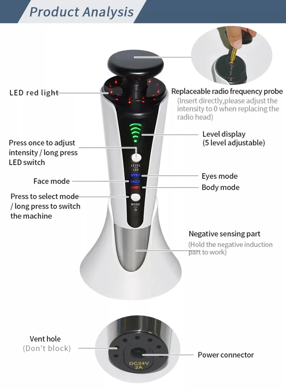 NEW 3 In 1 Skin Lifting Red Light Machine for Face Body Facial Rejuvenation Tighten Eye Bag Remove Chin V-line Up Beauty Device