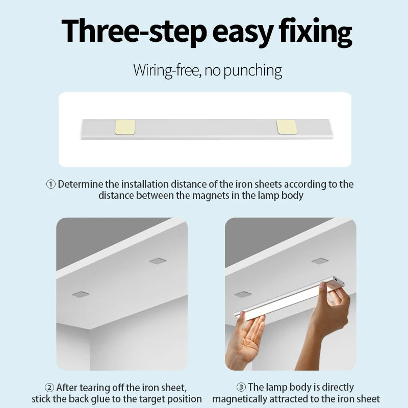 10-60cm LED Ultra Thin Lights Motion Sensor night light Wireless Under Cabinet Lights For Kitchen Closet Cabinet Lighting