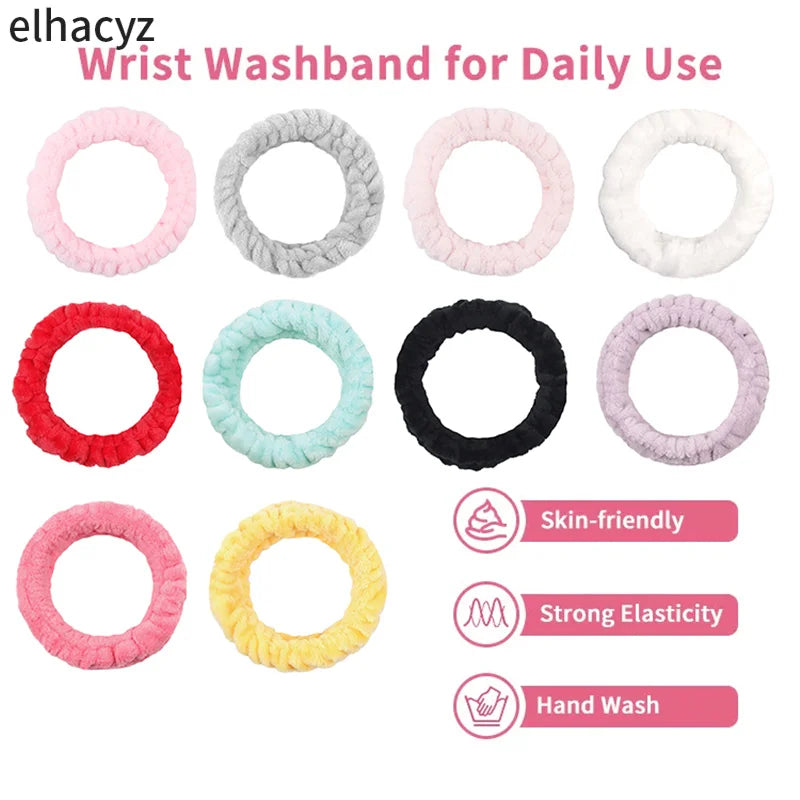 Chic Solid Coral Fleece Soft Elastic Spa Facial Hairband Girls Wash Face Head Wear Makeup Headband 2023 Women Hair Accessories