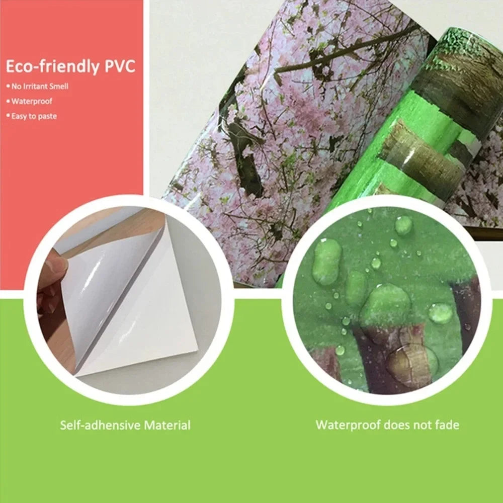 Custom Size Self-adhesive PVC Trash Can Sticker Waterproof Wallpaper Garbage Bin Renovation Cover Decal Mural For Kitchen Decor