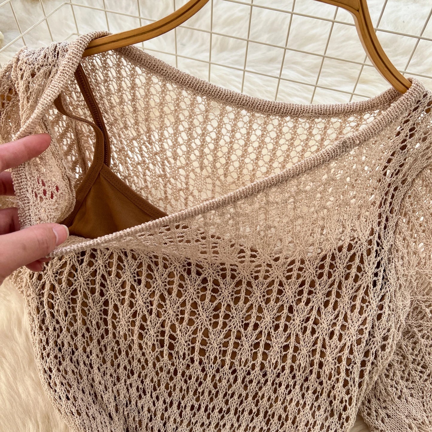 SINGREINY Vacation Style Casual Dress Suits Solid Strap Short Sundress+Knitting Hollow Out Long Dress Korean Women Beach Sets