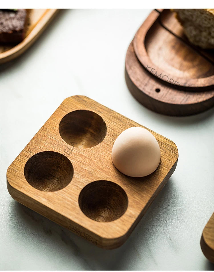 Wooden Egg Storage Box Eggs Tray Home Storage Rack Multi-Compartment Eggs Holder Kitchen Cooking Refrigerator Keep Fresh Tools