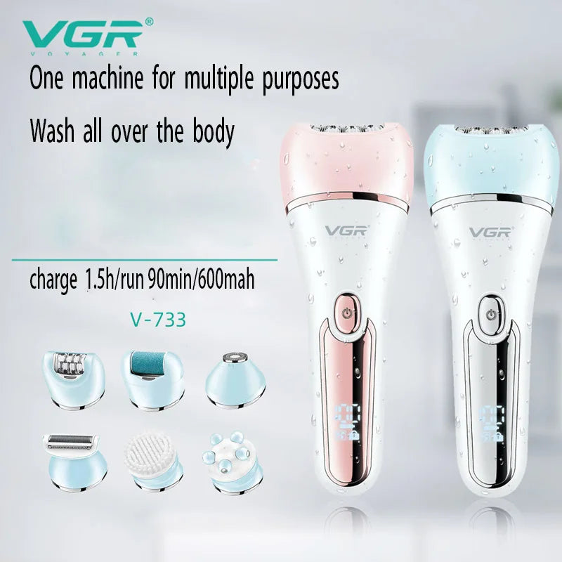 Original VGR Electric Women Epilator Female Shaver Leg Body Hair Removal Lip Chin Depilatory Lady Bikini Trimmer Facial Hair Re