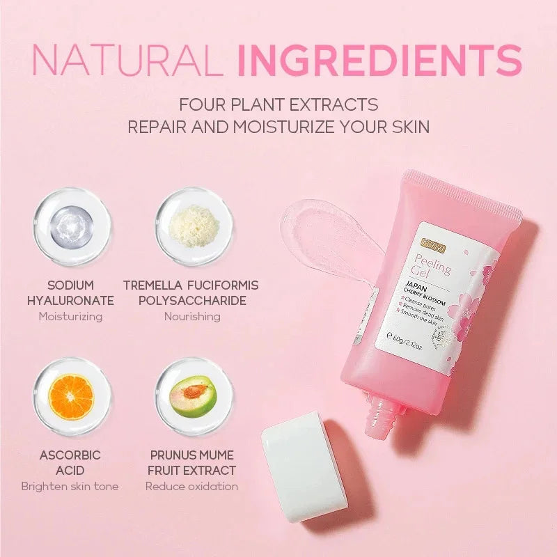 60g Face Exfoliating Gel - Whitening Moisturizer Repair Facial Scrub Cleanser Acne & Blackhead Treatment Remove Skin Care Cream