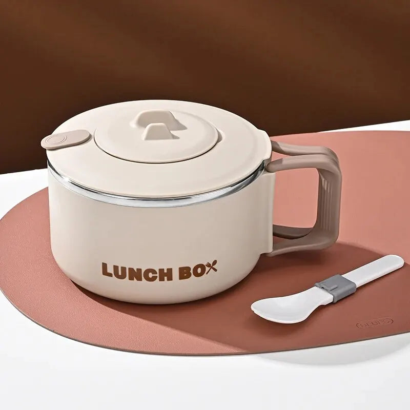 304 Stainless Steel Instant Noodles Ramen Bowl With Lid Fruit Salad Rice Soup Bowl Kitchen Tableware Large Capacity Lunch Box