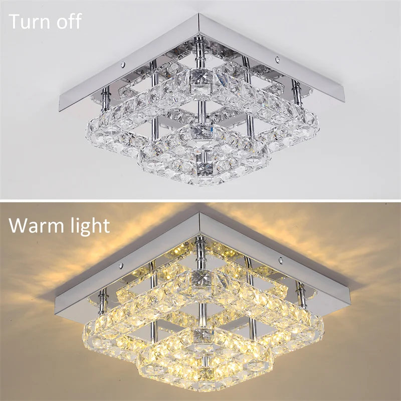 Modern K9 Crystal Chandelier Led For Dining Room Stainless Steel Ceiling Lamp Light Fixture Kitchen Lustres Luminaire Pendant