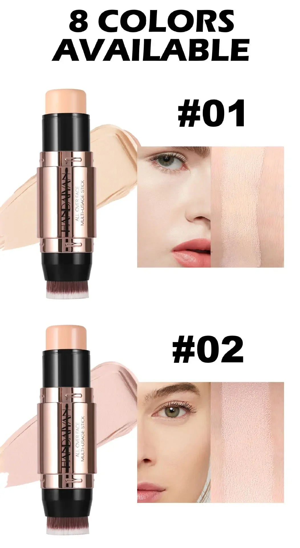 Double-head Face Bronzer Contour Stick Cream Makeup Light Dark Shadow Lasting Concealer Facial Brighten Contouring With Brush