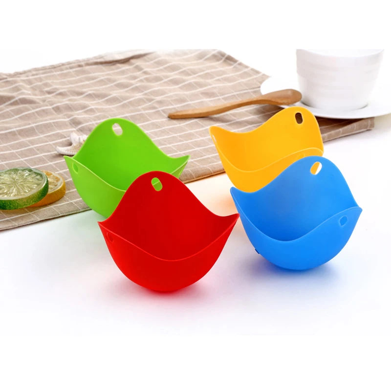 Hifuar 4pcs/set Silicone Egg Poacher Poaching Pods Mold Bowl Rings Cooker Boiler Kitchen Cooking Accessories Pancake Maker