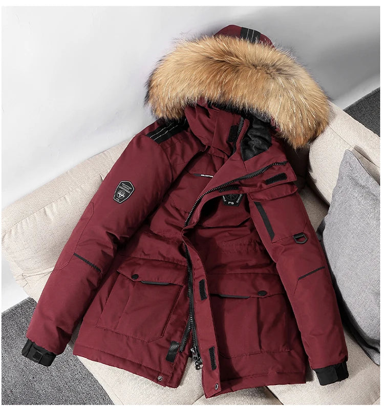 Loose Warm Hooded Down Jacket Handsome Fashion Trend Korean Version of Quality Men's Winter Down Jacket Men's Coat Hooded Down