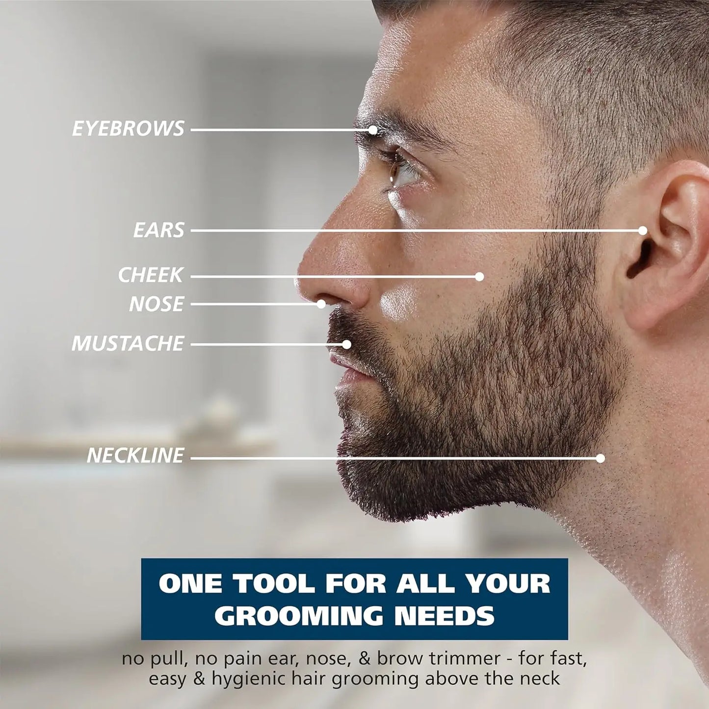 VGR Washable Nose Hair Trimmer Beard Facial Hair Trimer Eyebrow Electric Brow Nose Trimmer 2 In 1 Rechargeable V-613